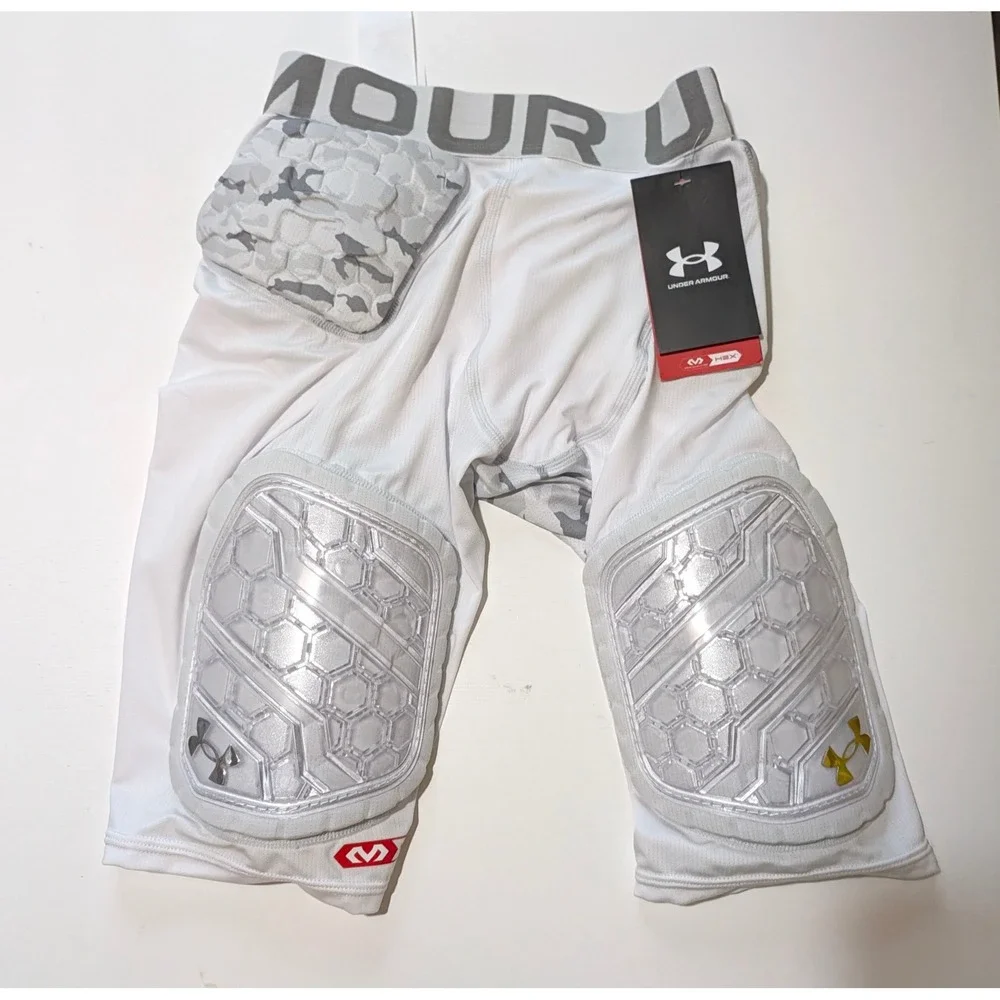 Under Armour Girdle White Padded Football Shorts McDavid HEX Mens XL 1271168-100